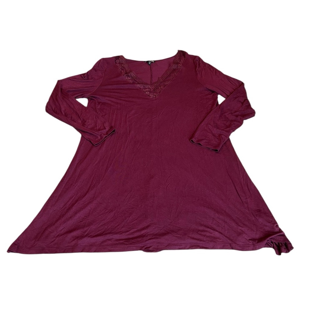 EXPRESS maroon lace trim dress